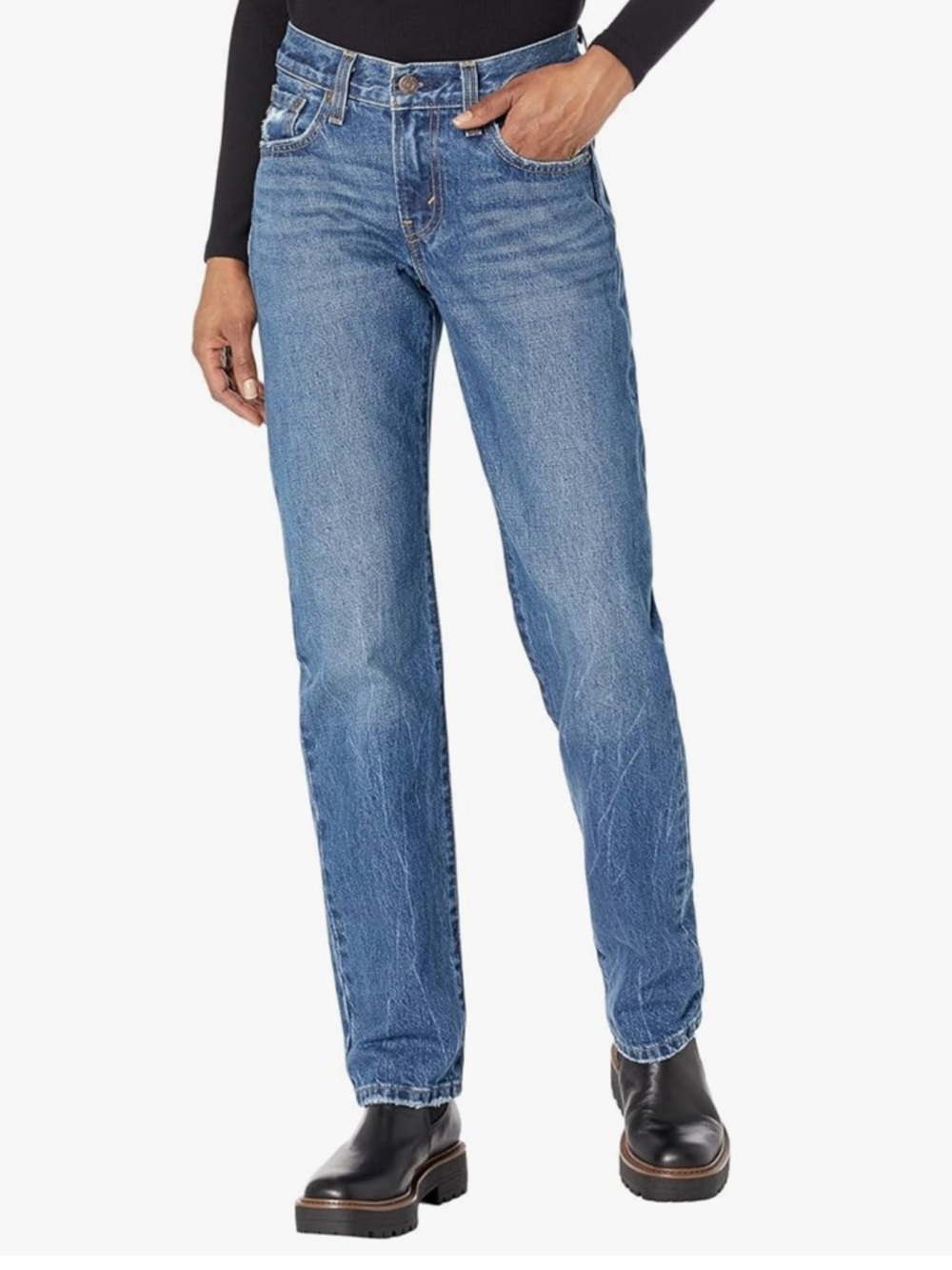 Levi’s Womens Jeans Middy Straight Leg Cotton Denim Classic Fit Mid Rise Size 31